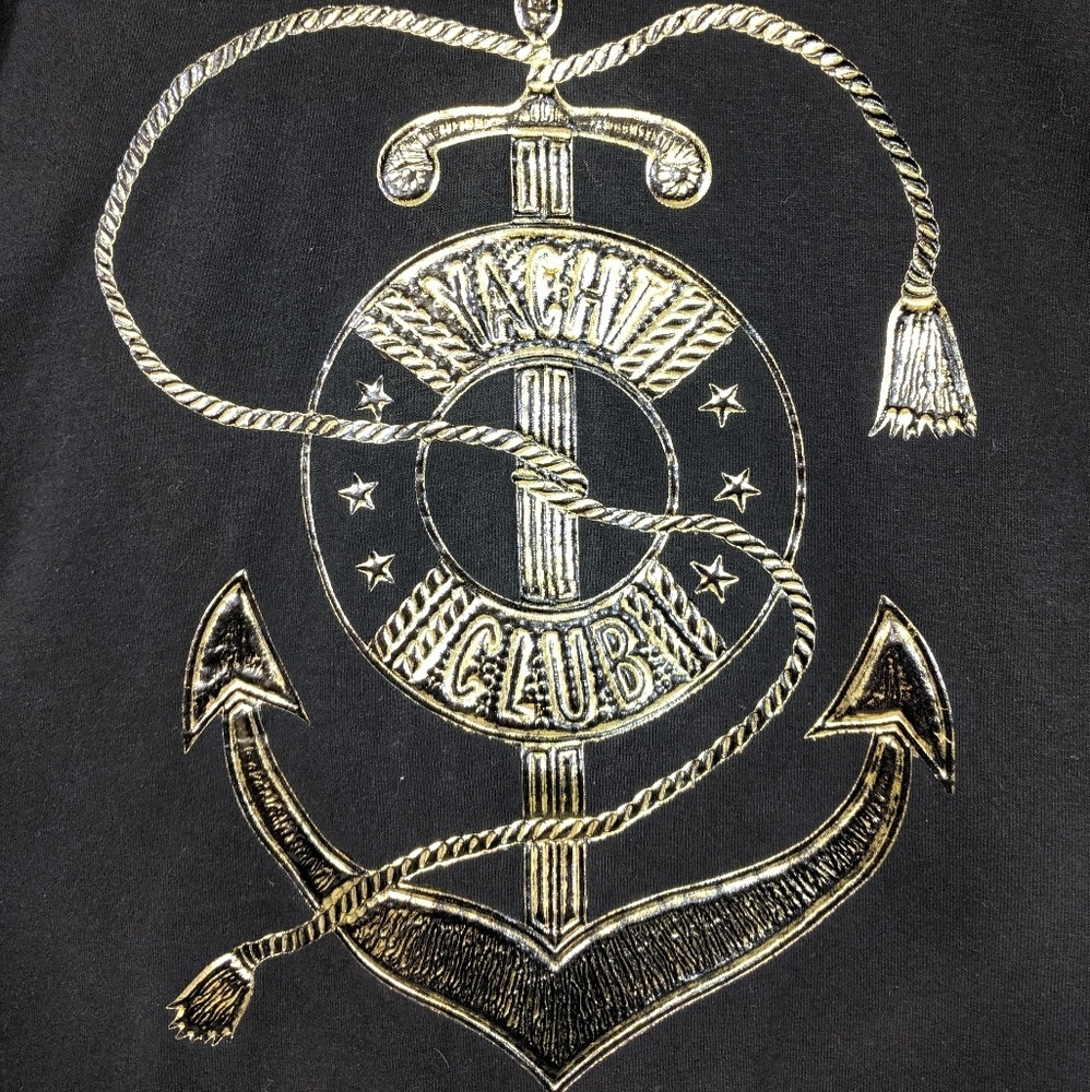 Vintage 80's Gold Glam Nautical Shirt